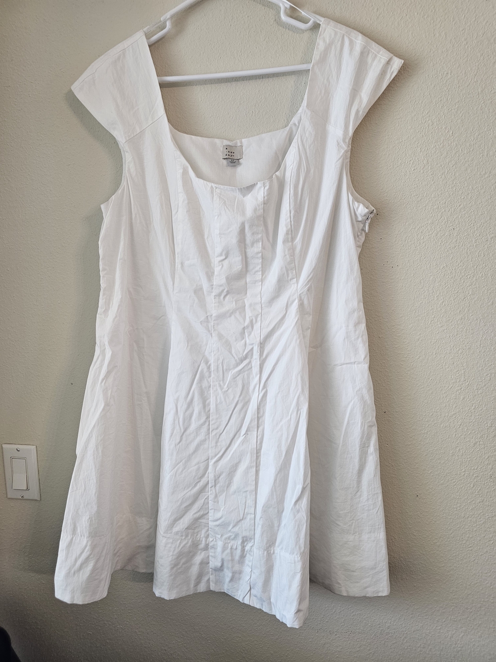 a new day White Square Neck Sleeveless Mini Dress